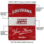 customized louisiana ragin cajuns hibiscus burst red white quilt blanket best selling