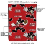 customized louisiana ragin cajuns mickey football red quilt blanket best selling