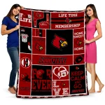 customized louisville cardinals helmet passion red quilt blanket best selling