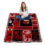 customized louisville cardinals helmet passion red quilt blanket best selling