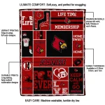customized louisville cardinals helmet passion red quilt blanket best selling