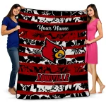 customized louisville cardinals layered florals red white quilt blanket best selling