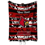 customized louisville cardinals layered florals red white quilt blanket best selling
