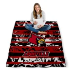customized louisville cardinals layered florals red white quilt blanket best selling