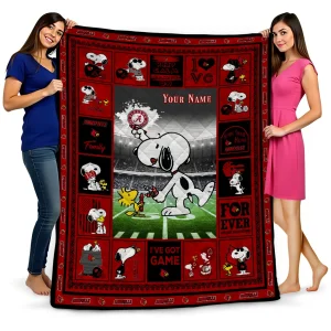 customized louisville cardinals snoopy coach red quilt blanket best selling