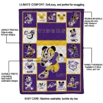 customized lsu tigers mickey crimson purple white quilt blanket best selling