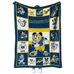 customized marquette golden eagles mickey crimson blue white quilt blanket best selling