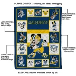 customized marquette golden eagles mickey crimson blue white quilt blanket best selling