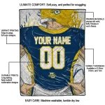 customized marquette golden eagles player sketch blue gray quilt blanket best selling