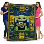 customized marquette golden eagles yody baby pattern blue quilt blanket best selling