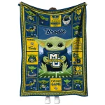 customized marquette golden eagles yody baby pattern blue quilt blanket best selling