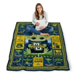 customized marquette golden eagles yody baby pattern blue quilt blanket best selling