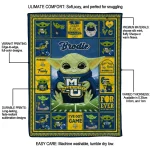 customized marquette golden eagles yody baby pattern blue quilt blanket best selling
