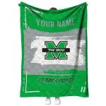 customized marshall thundering herd grunge patch green white quilt blanket best selling