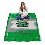 customized marshall thundering herd grunge patch green white quilt blanket best selling