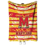 customized maryland terrapins layered florals red white quilt blanket best selling