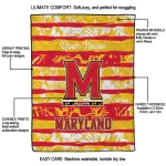 customized maryland terrapins layered florals red white quilt blanket best selling