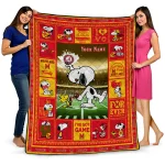 customized maryland terrapins snoopy coach red quilt blanket best selling