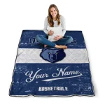 customized memphis grizzlies helmet fan blue white quilt blanket best selling