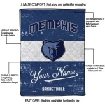 customized memphis grizzlies helmet fan blue white quilt blanket best selling