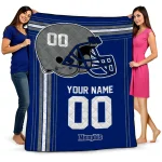 customized memphis tigers helmet theme blue quilt blanket best selling