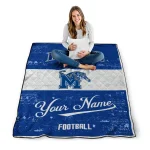 customized memphis tigers hibiscus burst blue white quilt blanket best selling