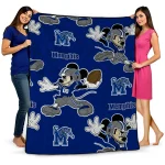 customized memphis tigers mickey football blue quilt blanket best selling