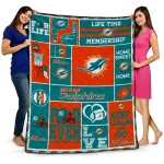 customized miami dolphins helmet passion aqua quilt blanket best selling