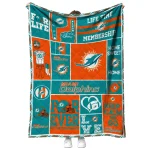 customized miami dolphins helmet passion aqua quilt blanket best selling
