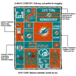 customized miami dolphins helmet passion aqua quilt blanket best selling