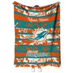 customized miami dolphins layered florals aqua white quilt blanket best selling