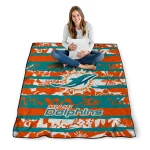 customized miami dolphins layered florals aqua white quilt blanket best selling