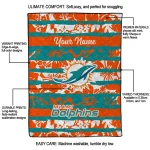 customized miami dolphins layered florals aqua white quilt blanket best selling