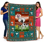 customized miami dolphins snoopy coach aqua quilt blanket best selling