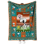 customized miami dolphins snoopy coach aqua quilt blanket best selling
