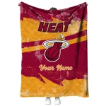 customized miami heat brushstroke layers red quilt blanket best selling