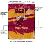 customized miami heat brushstroke layers red quilt blanket best selling