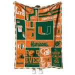customized miami hurricanes helmet passion orange quilt blanket best selling