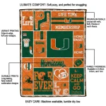 customized miami hurricanes helmet passion orange quilt blanket best selling
