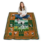 customized miami hurricanes snoopy coach orange quilt blanket best selling