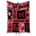 customized miami redhawks helmet passion red quilt blanket best selling
