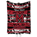 customized miami redhawks layered florals red white quilt blanket best selling
