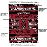 customized miami redhawks layered florals red white quilt blanket best selling