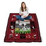 customized miami redhawks snoopy coach red quilt blanket best selling