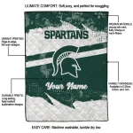customized michigan state spartans brushstroke layers green quilt blanket best selling