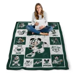 customized michigan state spartans mickey crimson green white quilt blanket best selling