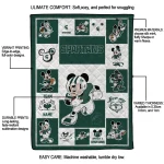 customized michigan state spartans mickey crimson green white quilt blanket best selling