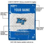 customized middle tennessee blue raiders grunge patch blue white quilt blanket best selling