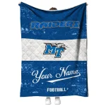 customized middle tennessee blue raiders hibiscus burst blue white quilt blanket best selling