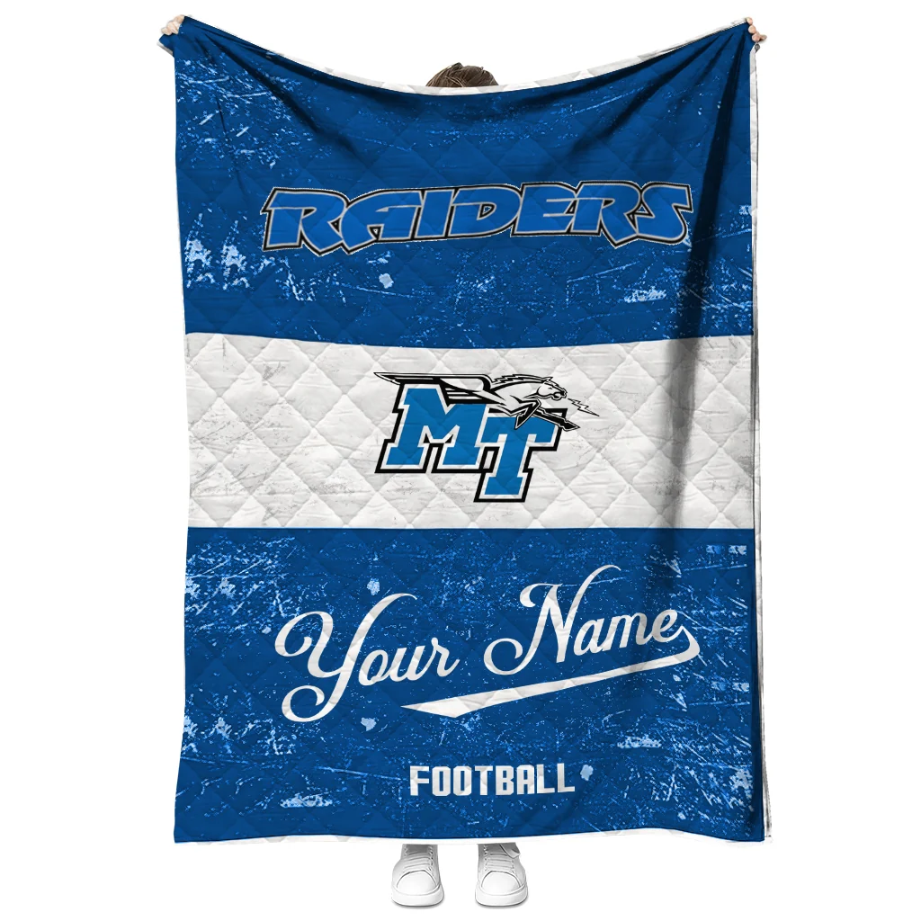 customized middle tennessee blue raiders hibiscus burst blue white quilt blanket fashion forward customized middle tennessee blue raiders hibiscus burst blue white quilt blanket fashion forward